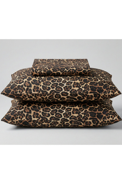 femmhome imprimeu leopard bumbac 100% 62 Tel poplin cearșaf cu elastic Set | ...