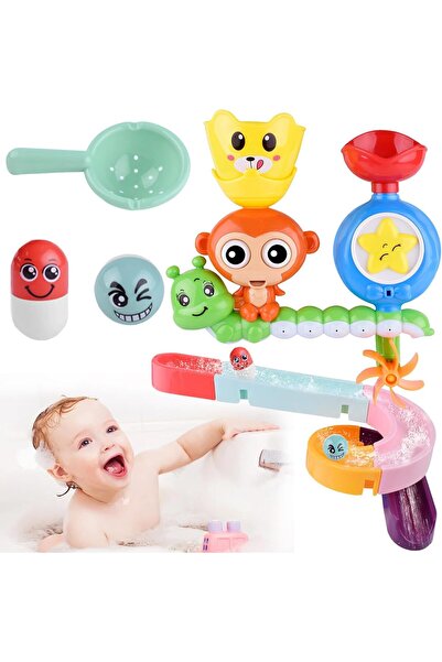 Other Set Jucării pentru Baie - 14 Piese, ABS fără BPA, Tobogan cu Ventuze, M...