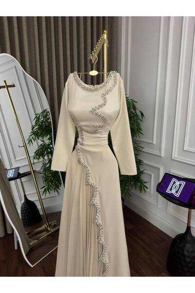 ranin فستان سهره الصدر باربي تطريز كلوش شيفون بليسا