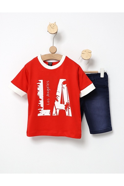 MiniKids Costumas de vara Los Angeles rosu 110 (4-5 ani)