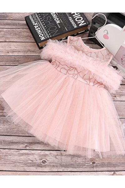 MiniKids Rochita eleganta Birde model roz-prafuit 98 (24-36 luni)