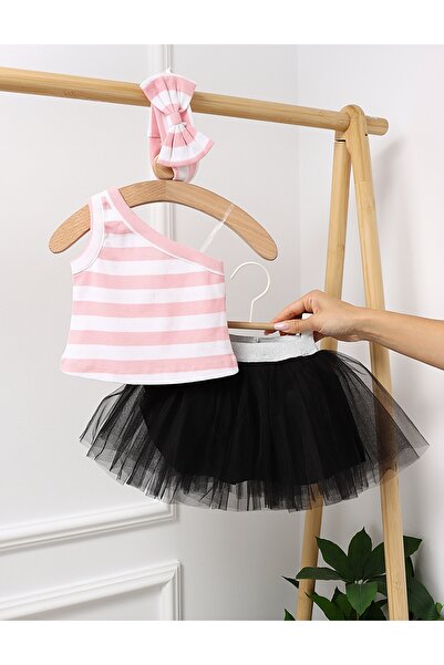 MiniKids Premium καλοκαιρινό σετ για κορίτσια μαύρο-ροζ 98 (24-36 μηνών)