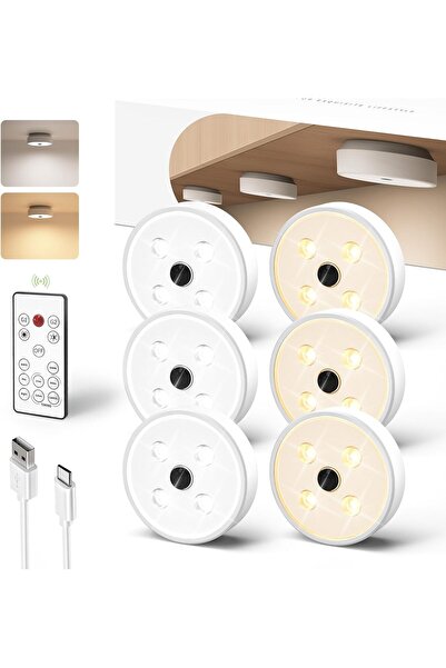 Other Set 6 Lămpi LED EZVALO - Senzor Mișcare, Telecomandă, Acumulator 1200mA...