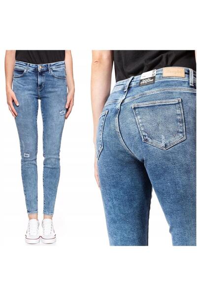 WRANGLER Blugi de damă, Wrangler, bumbac, lungime normală, fermoar, 5 buzunar...
