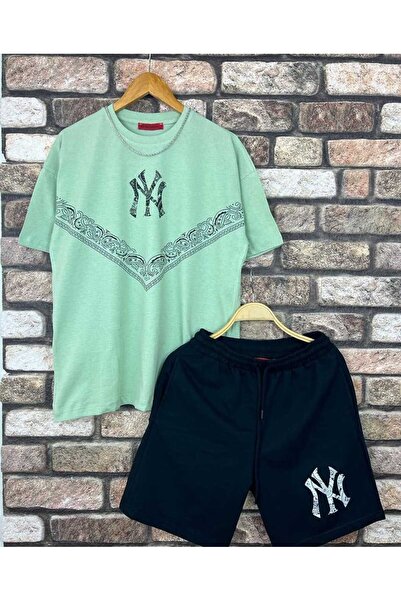 ALİ.COM T-Shirt and Shorts Set Ny Patterned 2-Piece Set