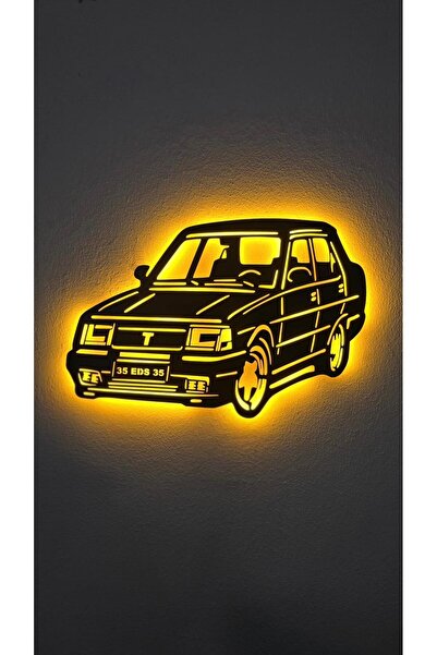 ElertDesignStudio Tofaş Ahşap LED Işıklı Tablo – El Yapımı Lazer Kesim Dekora...