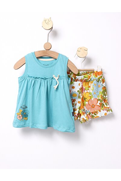 MiniKids Καλοκαιρινό σετ Life is Memorable τυρκουάζ 110 (4-5 ετών)