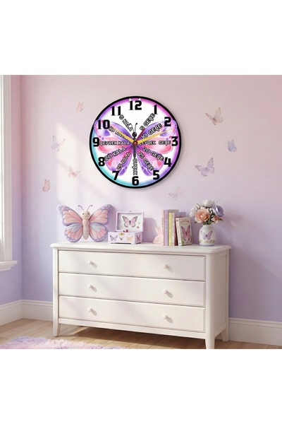 sanatsal şeyler Çocuklar için eğiitici öğretici ahşap duvar saati