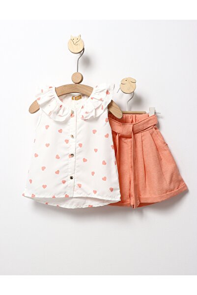 MiniKids Costumas de vara cu inimioare model corai 110 (4-5 ani)