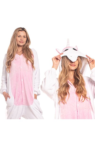 Other Fluffy unicorn onesie pajamas — Women's pink Kigurumi costume, home one...