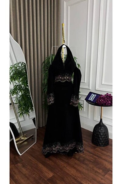 ranin Crepe Ferrari fabric dress with lace embroidery