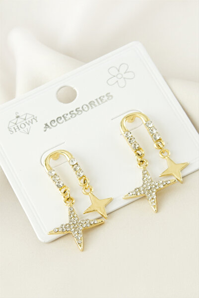 OSENSE Star Stone Metal Earrings