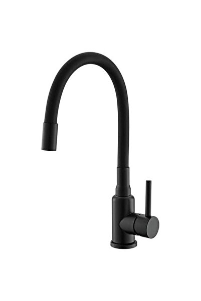 Alveus Baterie bucatarie Flexa, pipa flexibila, cartus ceramic, Negru mat