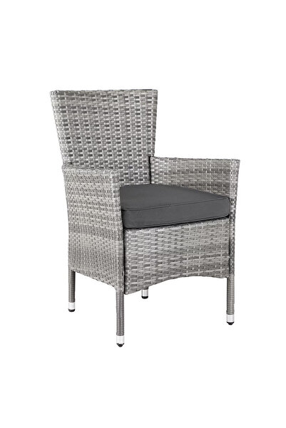 Deuba Set de 2 scaune de grădină, poliratan crem/bej, 88 x 59 x 59 cm