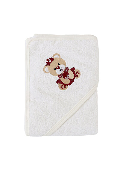 MiniKids Λευκή πετσέτα μπάνιου Αρκουδάκι Ρουμανία