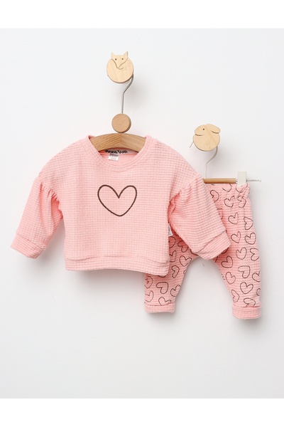 MiniKids Costumas Bebe Girl Heart model roz 80 (9-12 luni)