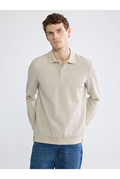 LC Waikiki Rmz Gi̇yi̇m Farkiyla Devrik Roba Collar Men's Sweatshirt