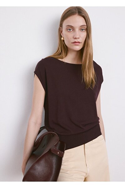 MANGO Woman Kısa kollu triko tişört