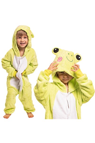 Other Pijama Kigurumi pentru copii model broască — Combinezon verde confortab...