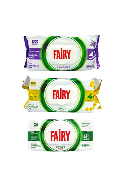 OEM Set 3 X Servetele umede Fairy Cleaning, Universale cu otet si bicarbonat