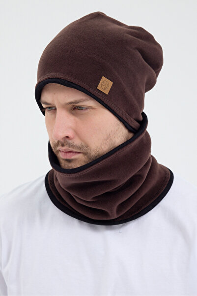 Butikgiz Men's Brown Fleece Outerwear, Black Cotton Inner Layer, Double Color...