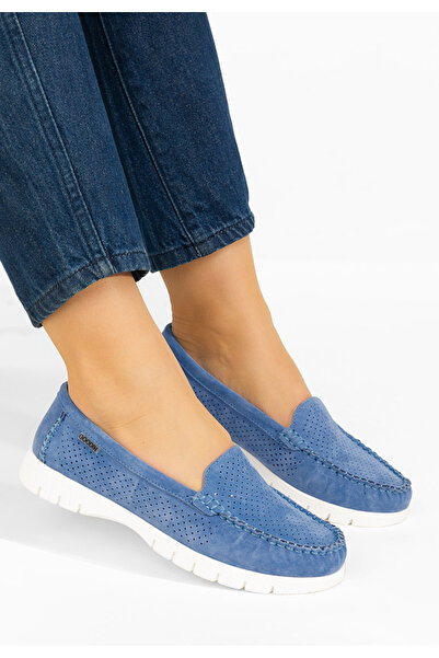 B T Shoes Women's blue Irsaia Leather loafers