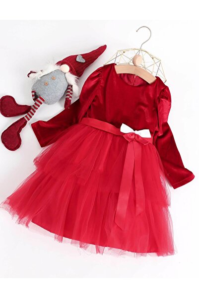 MiniKids Velvet Dress with Bow and Pearl Rebecca 128 (7-8 years)