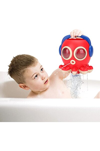 Other Octopus Bath Toy - Rotating Fountain, ABS Material, 19x14x19 cm, Red, 1...