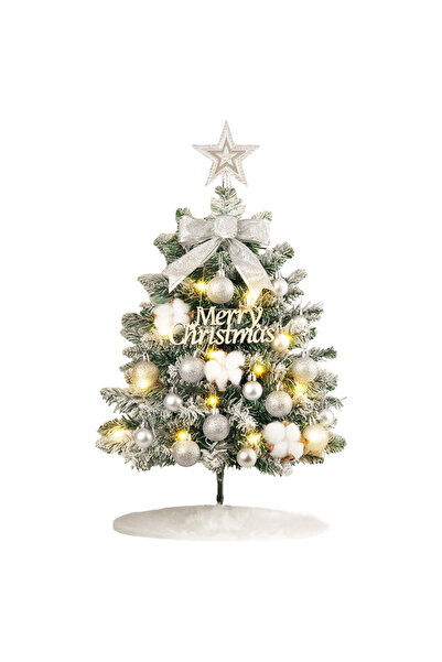 Other Artificial Christmas Tree 60 cm with LED Lights and Globes - Snowy Look...