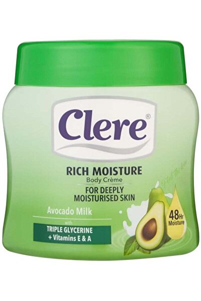 Clere كريم مرطب غني للجسم مع حليب الأفوكادو والجلسرين 500 مل
