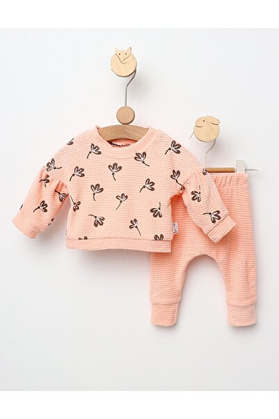 MiniKids Costumas gofrat Flowers model corai 80 (9-12 luni)