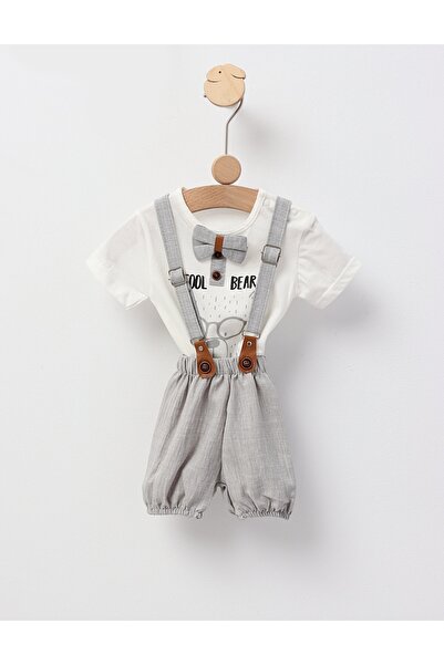 MiniKids Costumas Cool Bear, model cu gri 86 (12-18 luni)