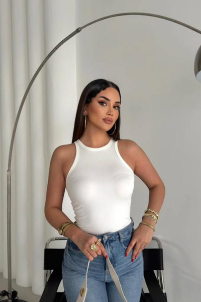 sunfyre Women's Thin Polyamide Fabric Halter Neck Zero Sleeve Athlete Crop To...