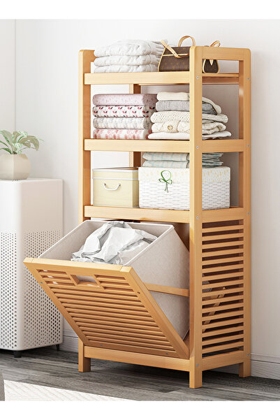 REBECCA HOME 4-layer Bathroom Storage Rack Laundry Basket for Bathroom & Balcony