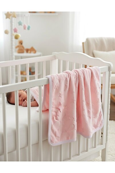 MiniKids Διπλό Κουβέρτα Minky Stars, ροζ