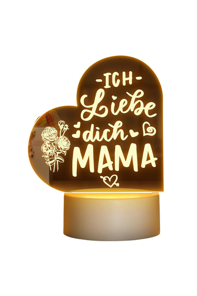 Other LED Lamp Gift for Mom - Message I Love You Mom, Warm Light - 18x10 cm, ...