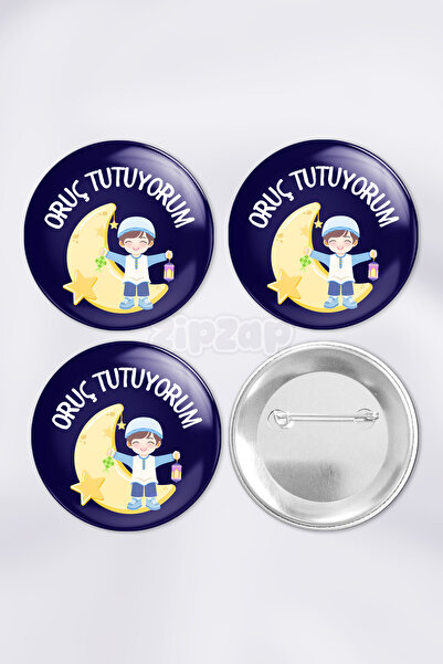 ZipZap I'M Fasting - Men's Bag Decoration Badge Pin Button Badge Set (3 Pcs)