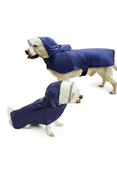 Other Dog raincoat - Waterproof nylon, Hood, Reflective elements - Blue, Size M