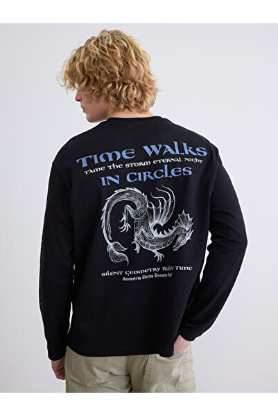 LC Waikiki Rmz Gi̇yi̇m Farkiyla Zero Roba Collar Printed Men's T-Shirt