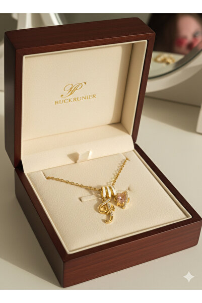 Lanuna Zerafetin Simgesi F Harf Detaylı Gold Ķolye