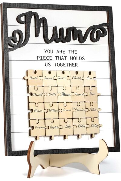 Other Personalized Wooden Puzzle Mother's Day - DIY Decorative Board, 20 Name...