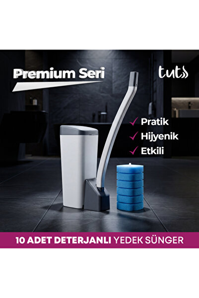 Wellnax Yeni Nesil Deterjanlı Temizlik Seti- Kullan At Süngerli Tuvalet Fırçası