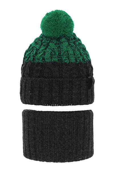 MiniKids Set caciula cu burlan Travis verde 52-54