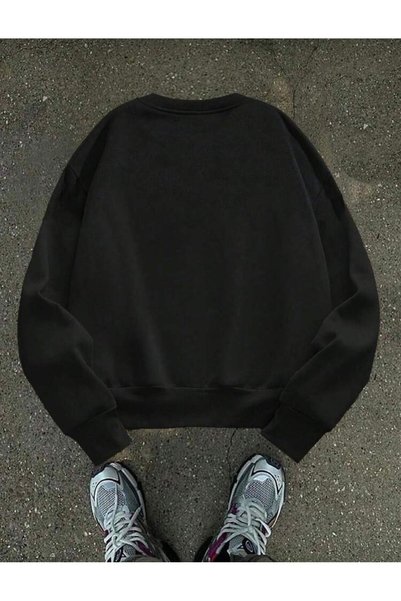 Oceanwear Losangeles Basketball Printed Crew Neck Women'S/Men's Black Sweatshirt