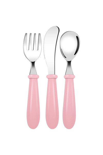 Other Set Tacâmuri Copii - Oțel Inoxidabil, Margini Sigure, Ergonomic - Roz, ...