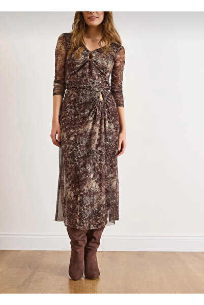 jöns since 1997 Women's Lined Front Buckle Patterned Tulle Blouse