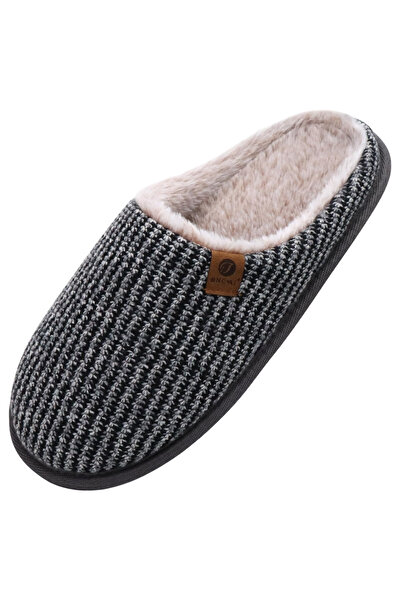 Other Men 'House Slippers - Memory Foam, Cotton, Warm, Rubber Sole - Grey, 47 EU