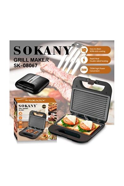 SOKANY Sandwich Maker Model SK-08067 – 800 Watt Power – Fast Toasting and Pra...