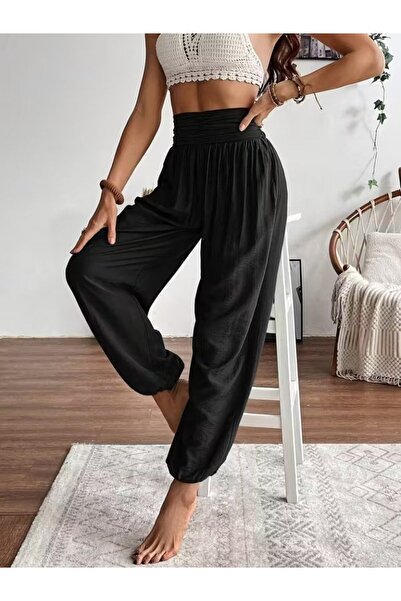 Kanonik Education Women's High Waist Aerobin Pants with Dense Drawstring Detail