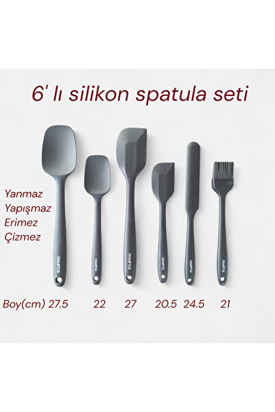 EMPA A V M Okaliptus 6 parça % 100 silikon Yumurta fırçalı spatula seti